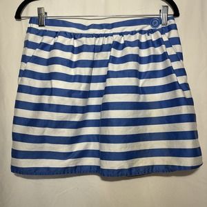 Lilly Pulitzer Blue & White Striped "Mimosa" Mini Skirt - Size Medium‎ EUC F1